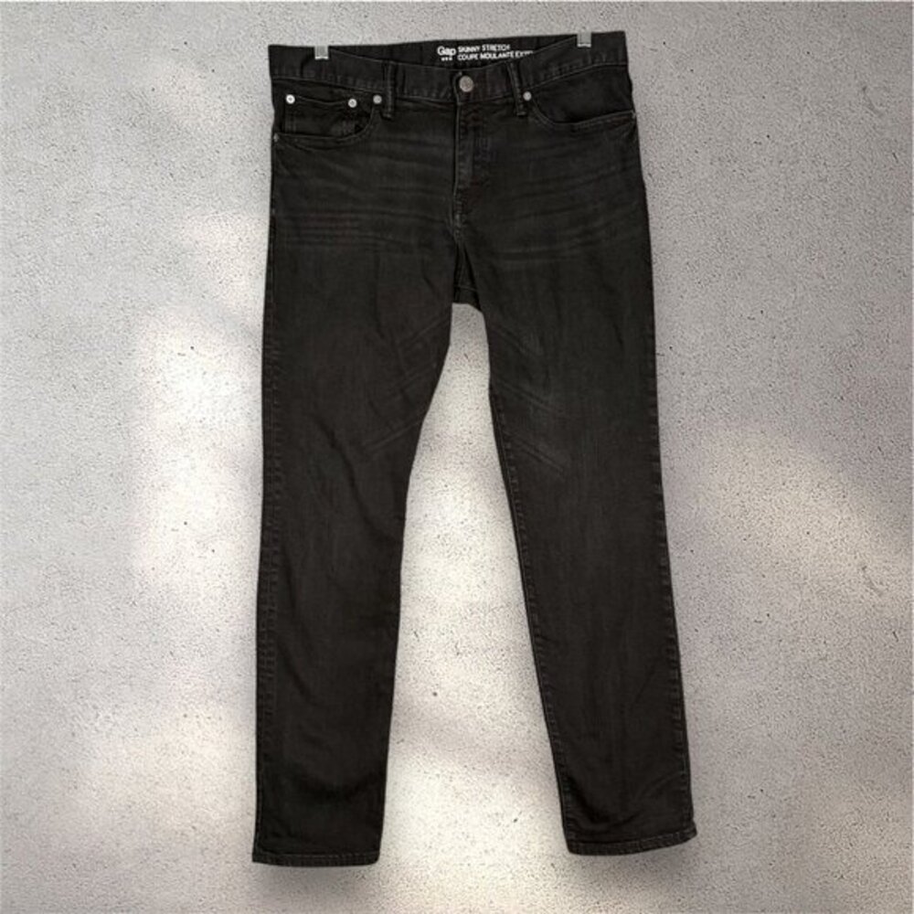 Gap Skinny Stretch Jeans Men’s 35x32 Black Faded Y2K Streetwear